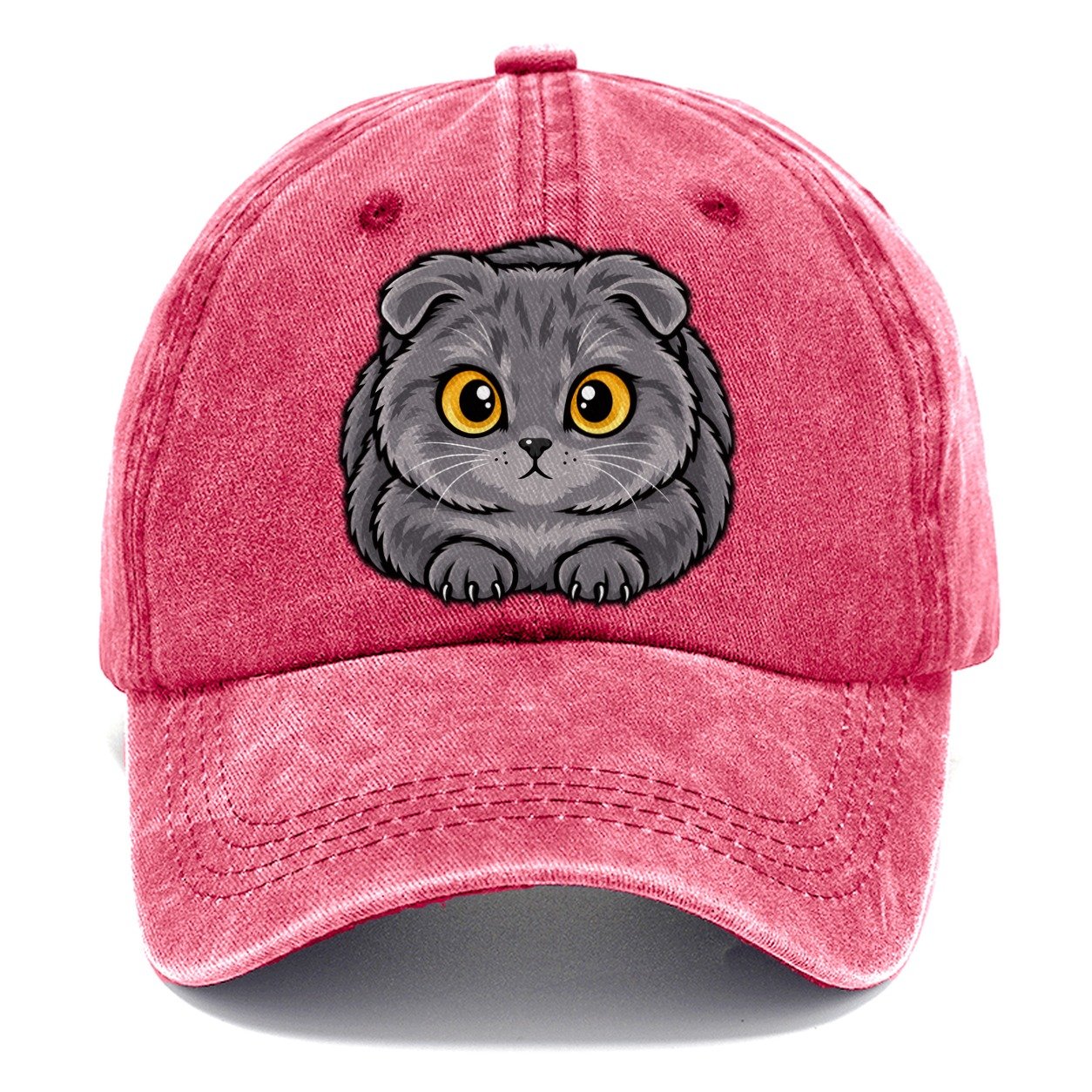 Scottish Fold Loaf Peeking Cats Classic Cap – Pomegranate Blush
