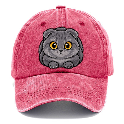 Scottish Fold Loaf Peeking Cats Classic Cap – Pomegranate Blush