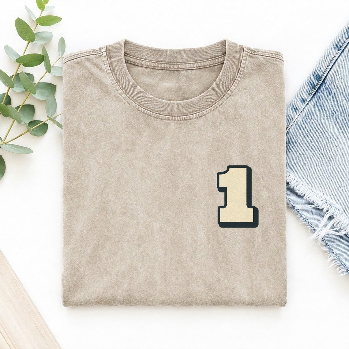 Number 1 Left Chest Vintage T-shirt – Off White