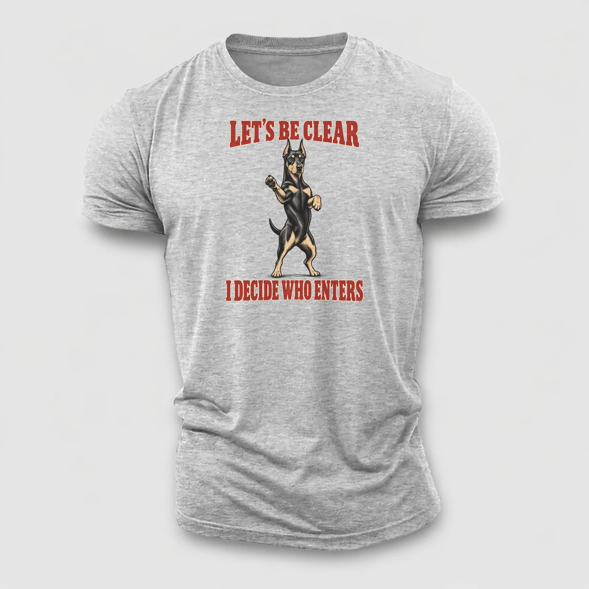 Doberman Pinscher Dog Declarations Cotton T-Shirt – Sport Grey