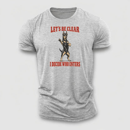 Doberman Pinscher Dog Declarations Cotton T-Shirt – Sport Grey