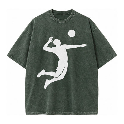 Volleyball Spike Vintage T-shirt – Forest Mist