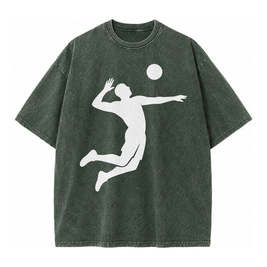 Volleyball Spike Vintage T-shirt – Forest Mist