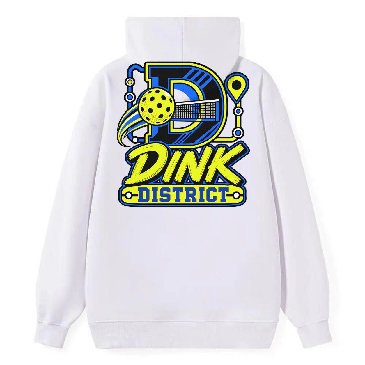 Dink District Pickleball Life Classic Pullover Hoodie – White