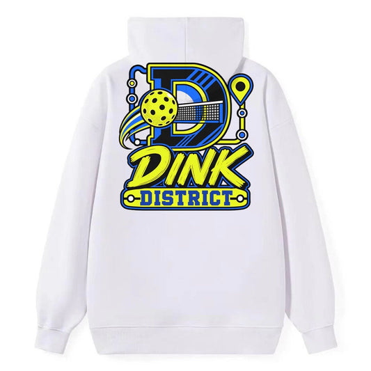 Dink District Pickleball Life Classic Pullover Hoodie – White