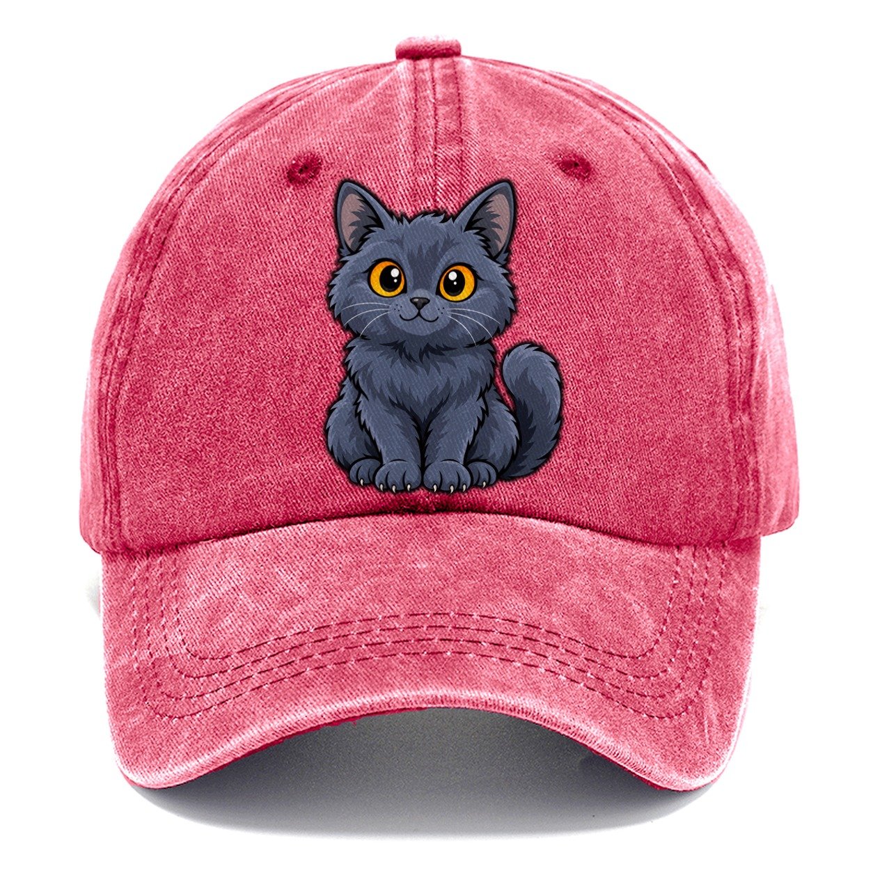 Chartreux Smiling Sit Peeking Cats Classic Cap – Pomegranate Blush