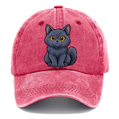 Chartreux Smiling Sit Peeking Cats Classic Cap – Pomegranate Blush