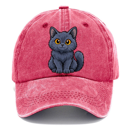 Chartreux Smiling Sit Peeking Cats Classic Cap – Pomegranate Blush