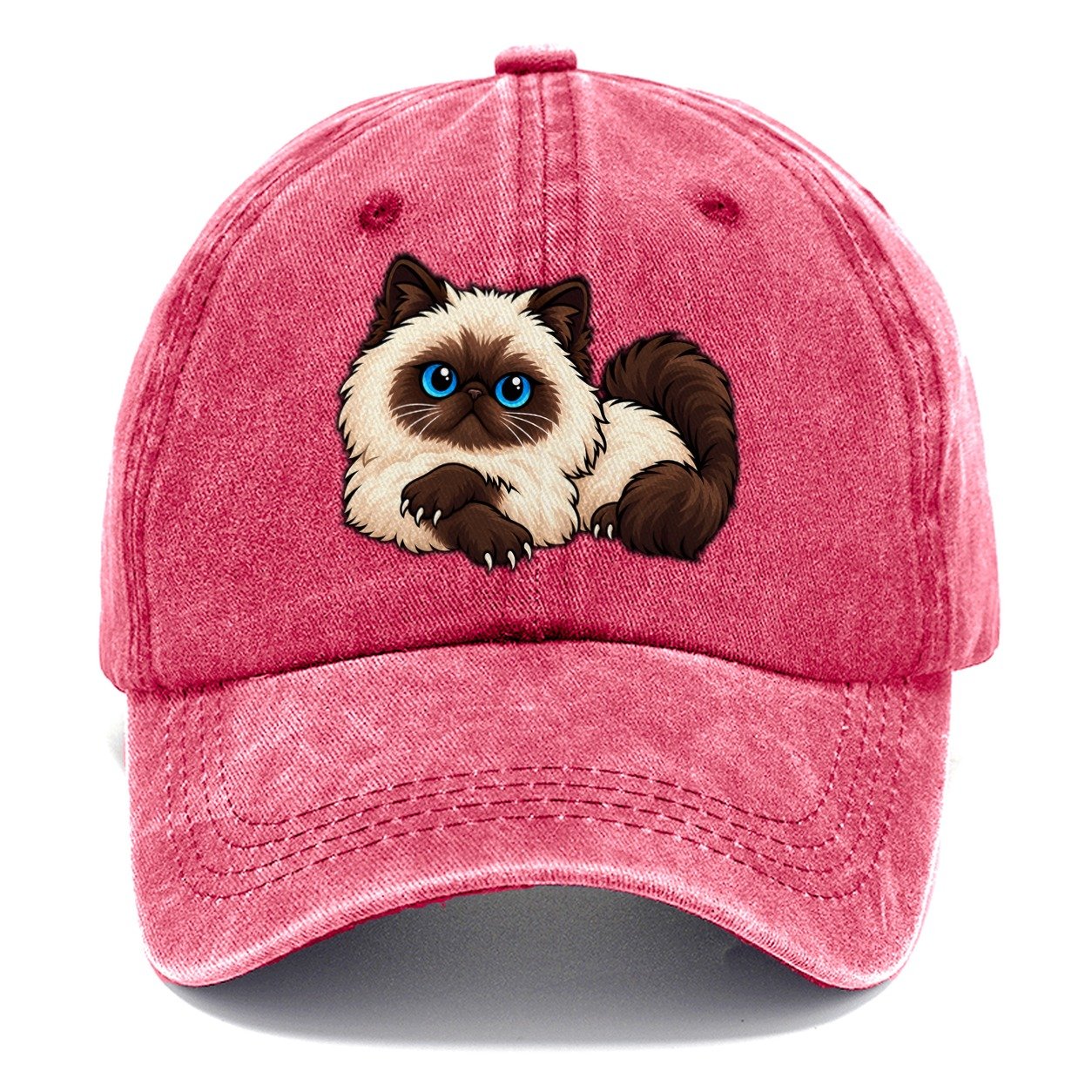 Himalayan Lounging Peeking Cats Classic Cap – Pomegranate Blush