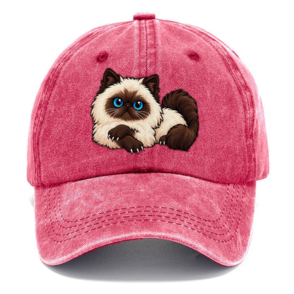 Himalayan Lounging Peeking Cats Classic Cap – Pomegranate Blush