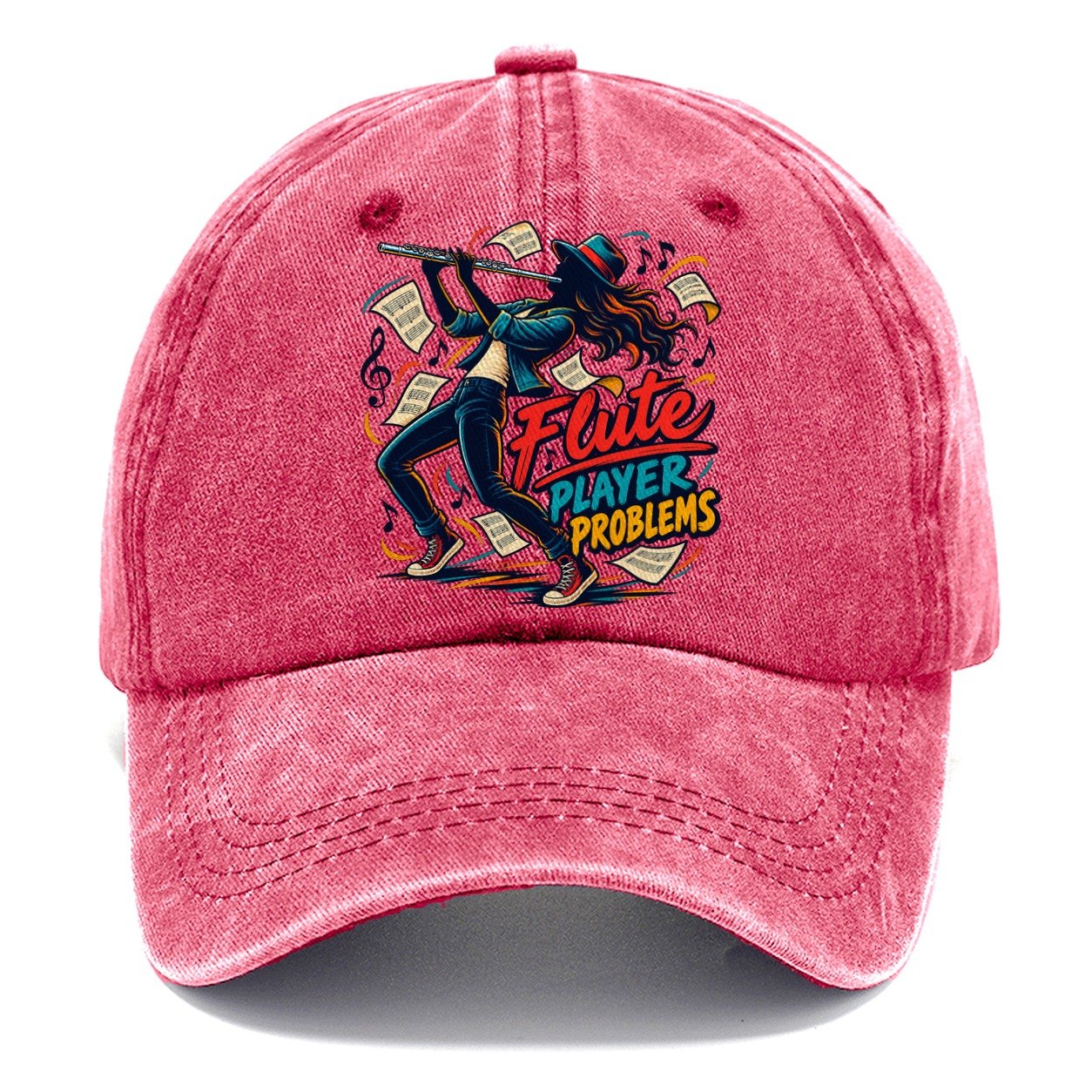Flute Player Problems Music Instruments Classic Cap – Pomegranate Blush