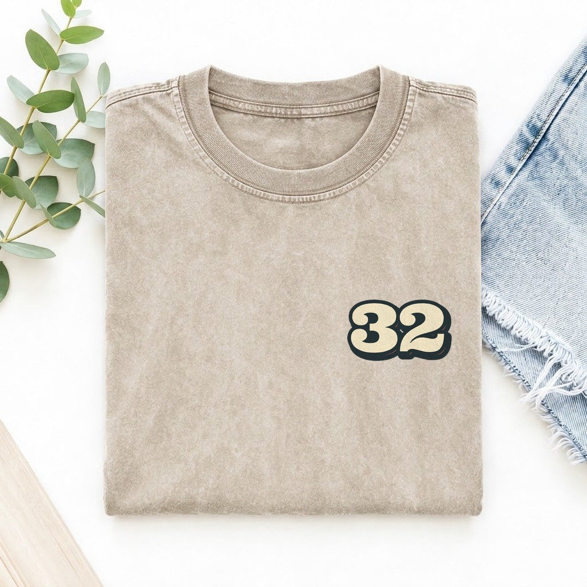 Number 32 Left Chest Vintage T-shirt – Off White