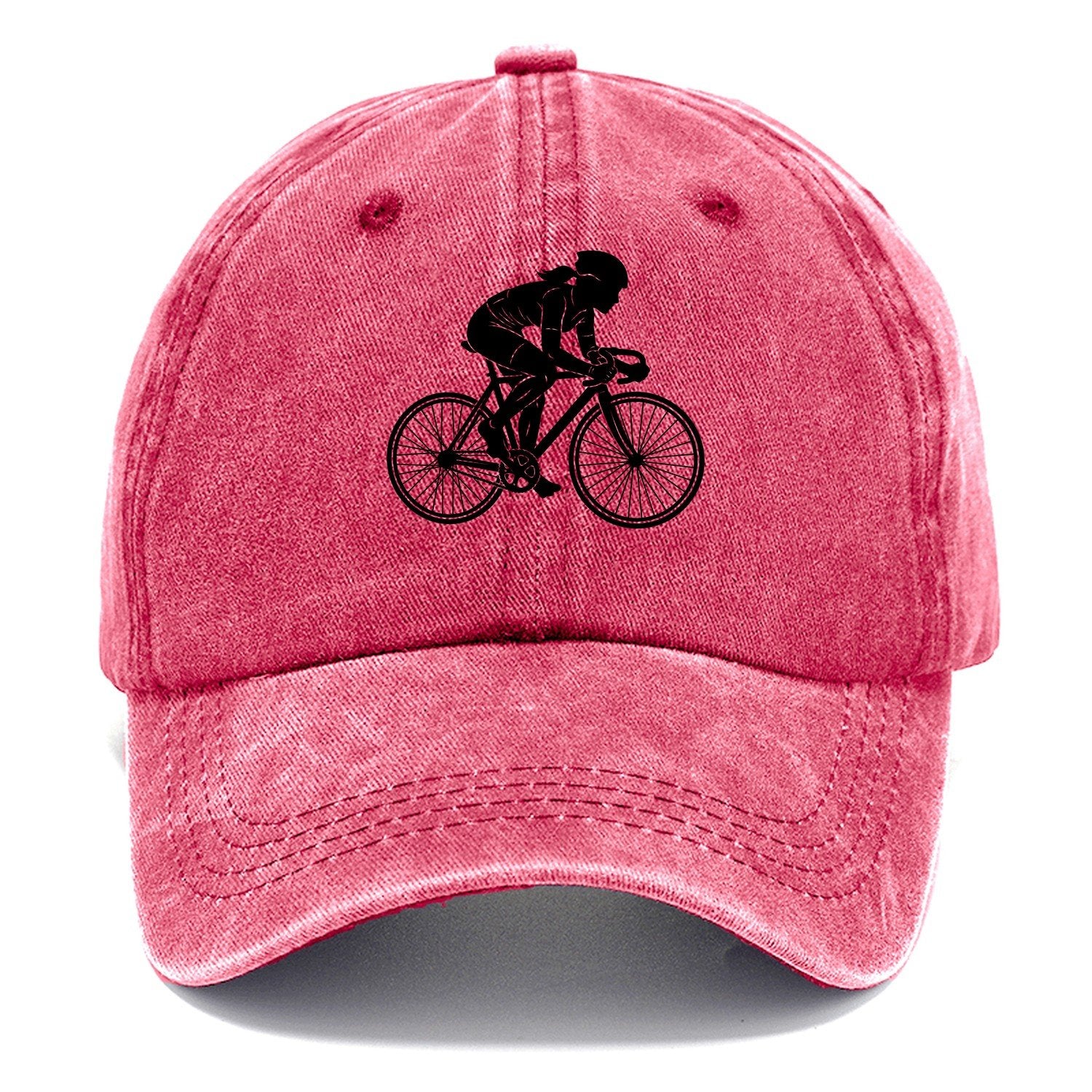 Cyclist Silhouette Classic Cap – Pomegranate Blush