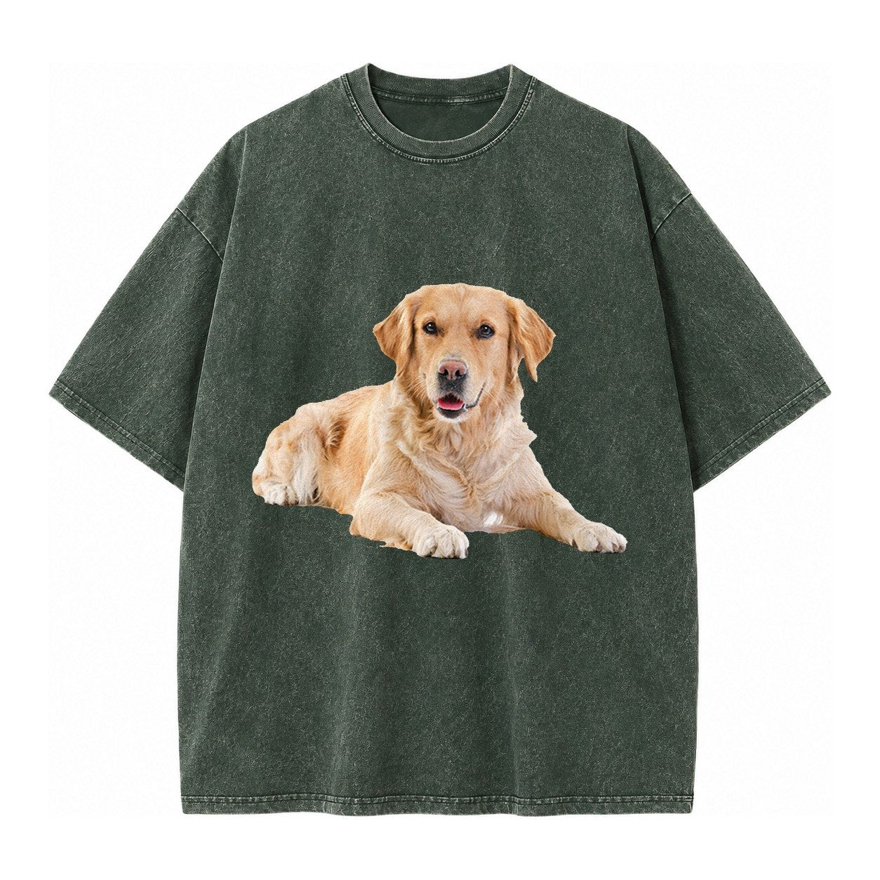 Golden Retriever Laying Dow Vintage T-shirt – Forest Mist