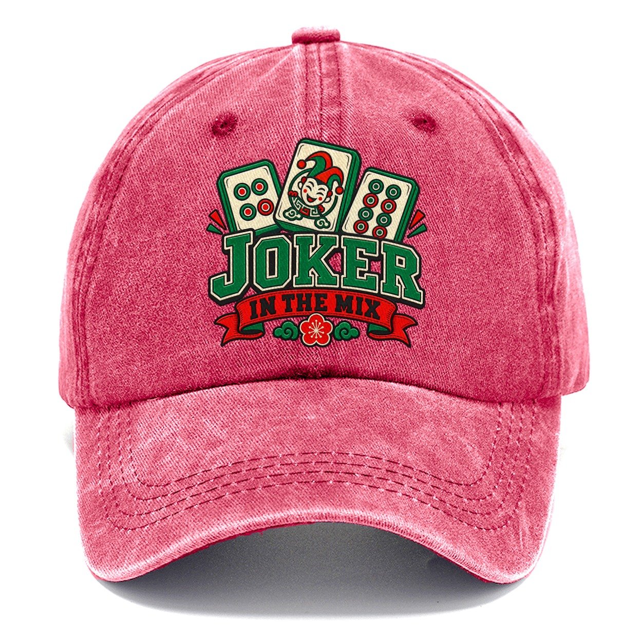 Joker In The Mix Mahjong Game Night Classic Cap – Pomegranate Blush