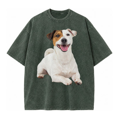 Jack Russell Terrier Dog Vintage T-shirt – Forest Mist