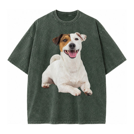 Jack Russell Terrier Dog Vintage T-shirt – Forest Mist