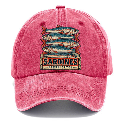 Sardine Crate Label Fishing Club Classic Cap – Pomegranate Blush