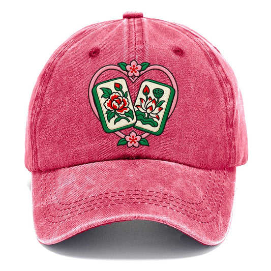 Lucky Pair Mahjong Game Night Classic Cap – Pomegranate Blush