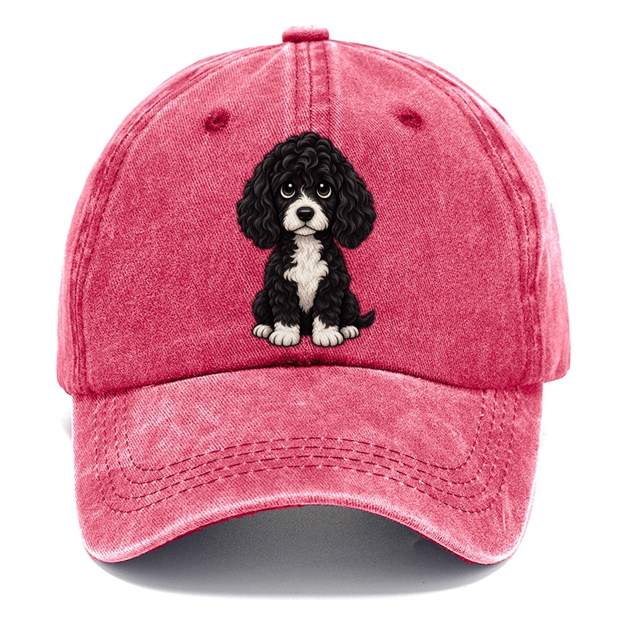 Portuguese Water Dog Sitting Sweetheart Classic Cap – Pomegranate Blush