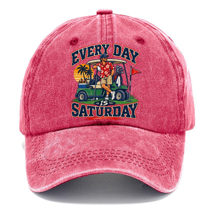 Every Day Is Saturday Golf Life Classic Cap – Pomegranate Blush