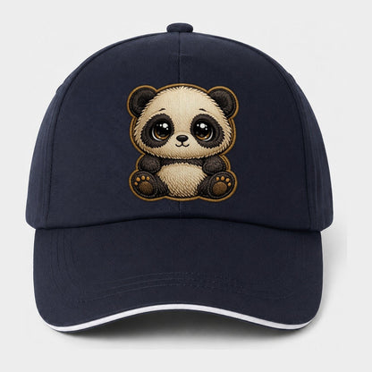 Baby Giant Panda Cub Contrast Trim Cap – Navy