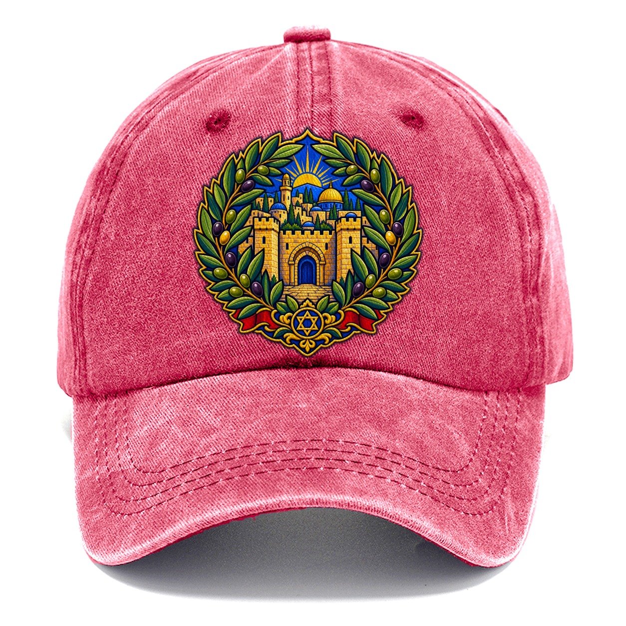 Olive Branch Wreath Jerusalem Classic Cap – Pomegranate Blush