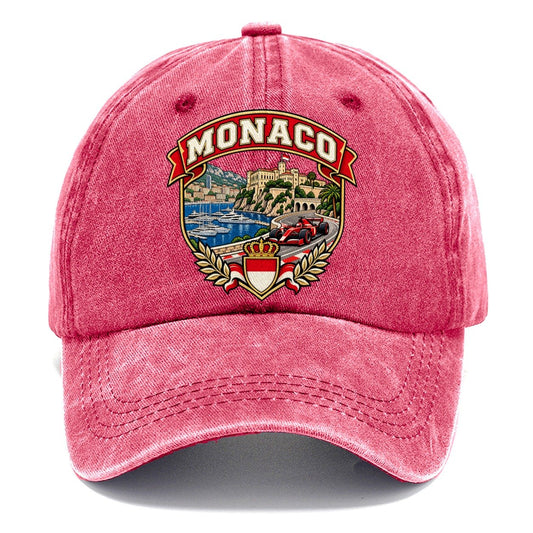 Monaco Retro Badge Country Logos Classic Cap – Pomegranate Blush