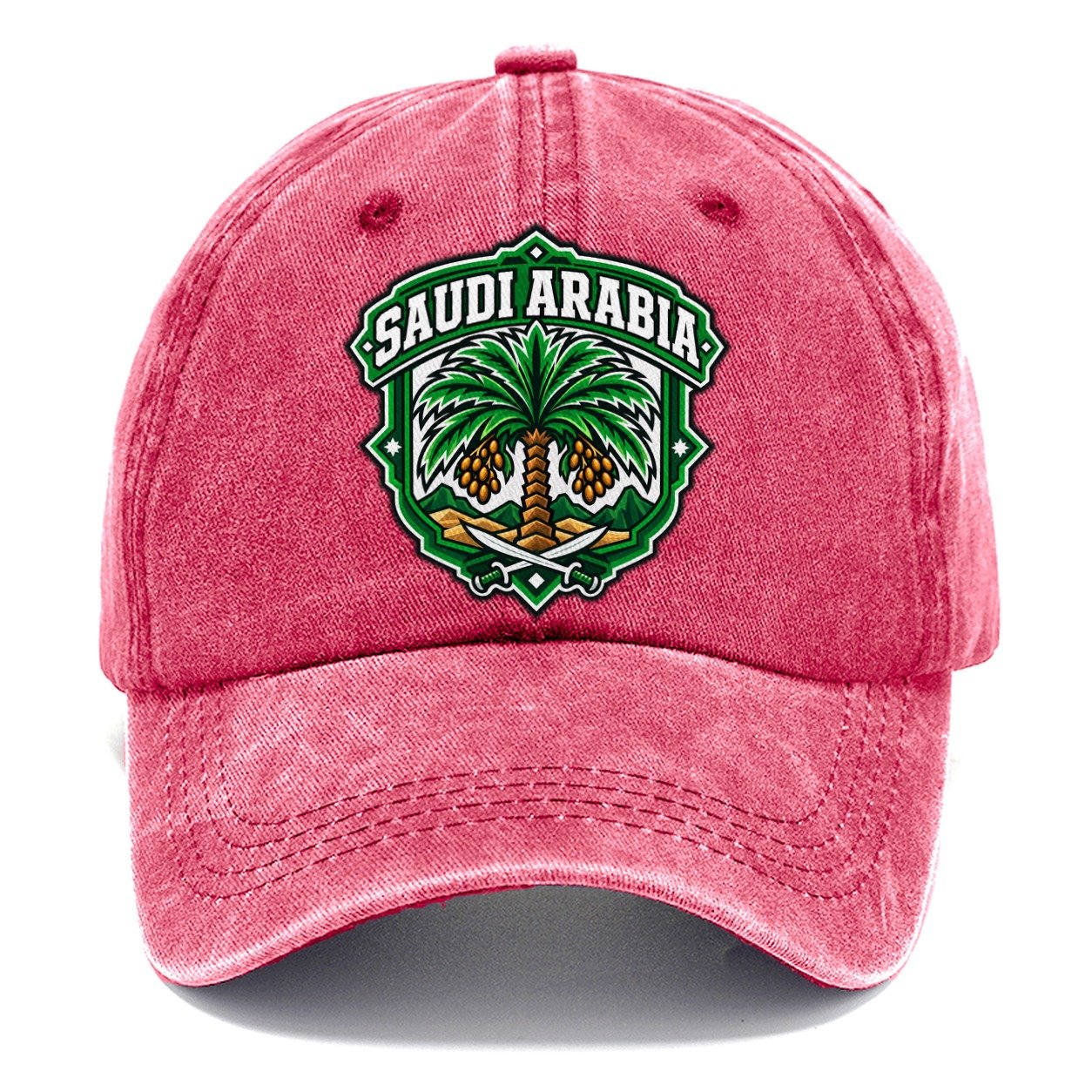 Saudi Arabia Retro Badge Country Logos Classic Cap – Pomegranate Blush
