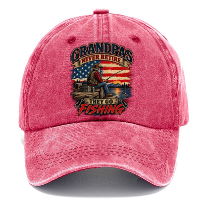 Grandpas Never Retire They Go Fishing Old Man Strong Classic Cap – Pomegranate Blush
