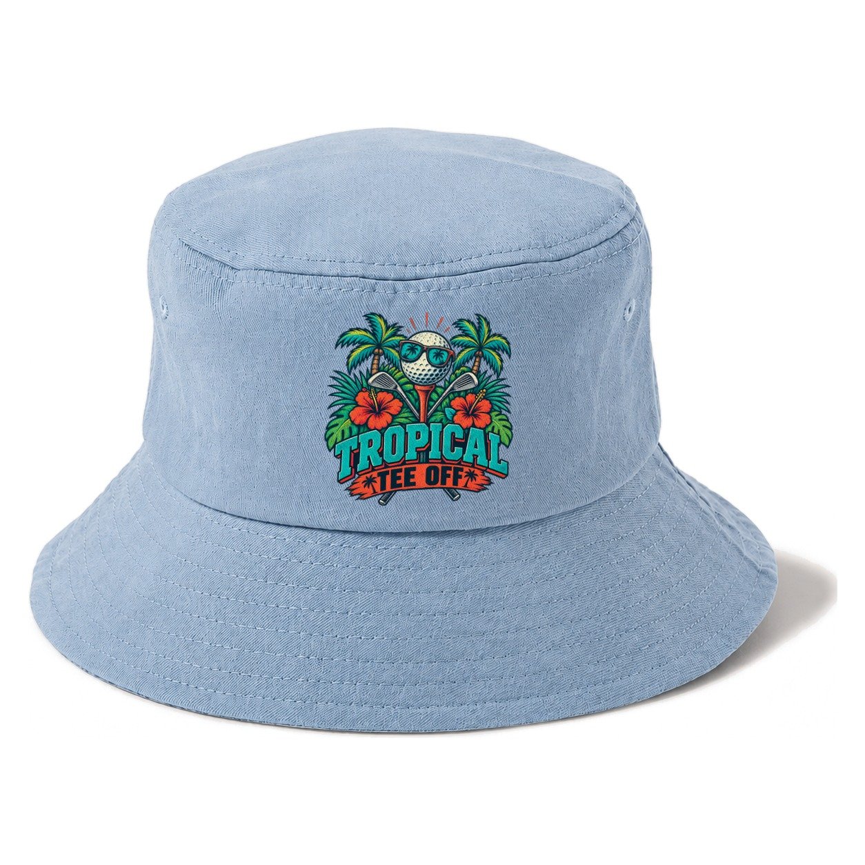 Tropical Tee Off Golf Life Bucket Hat – Summer Sky