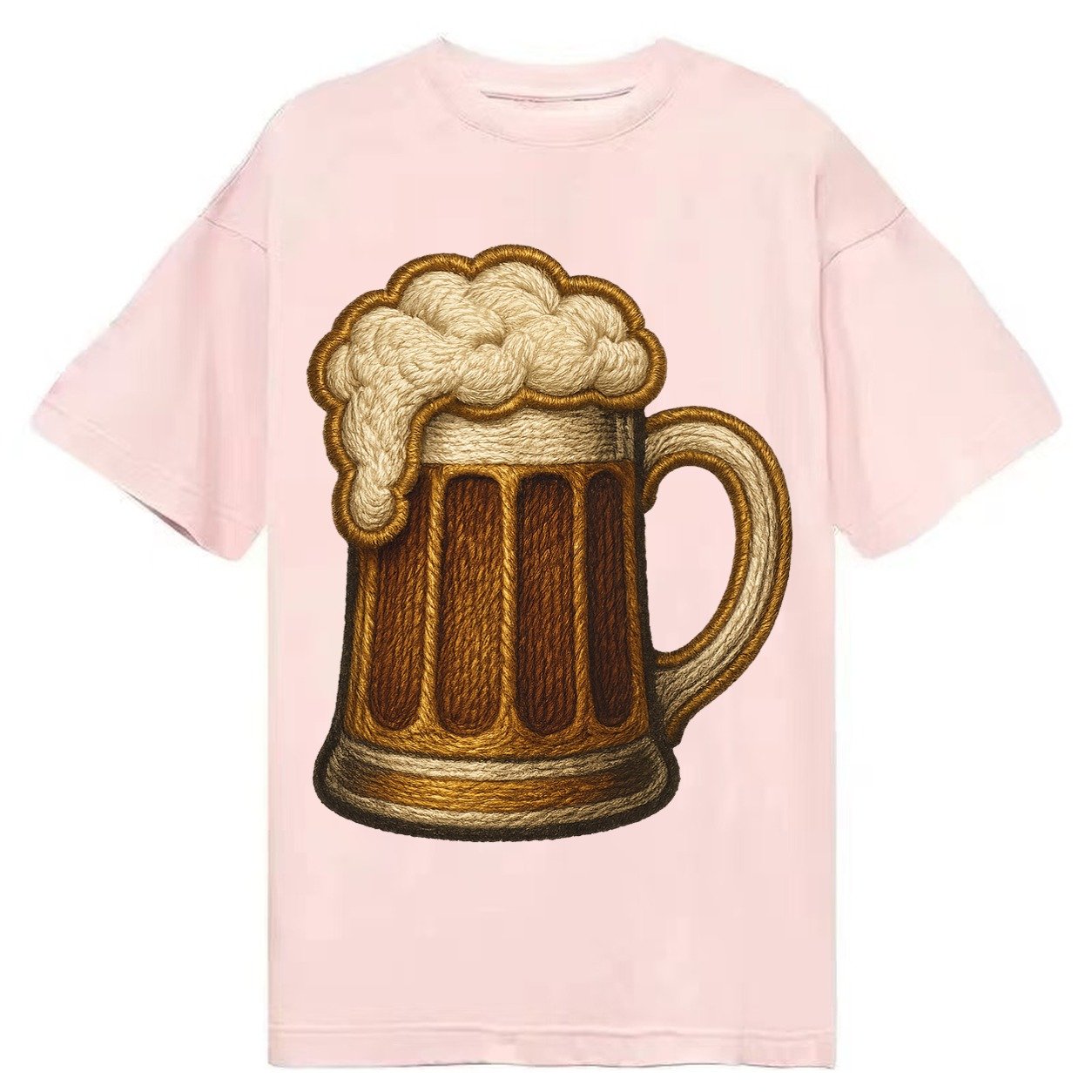 Beer Mug Frosted Mug With Foam Head Classic T-shirt – Pink