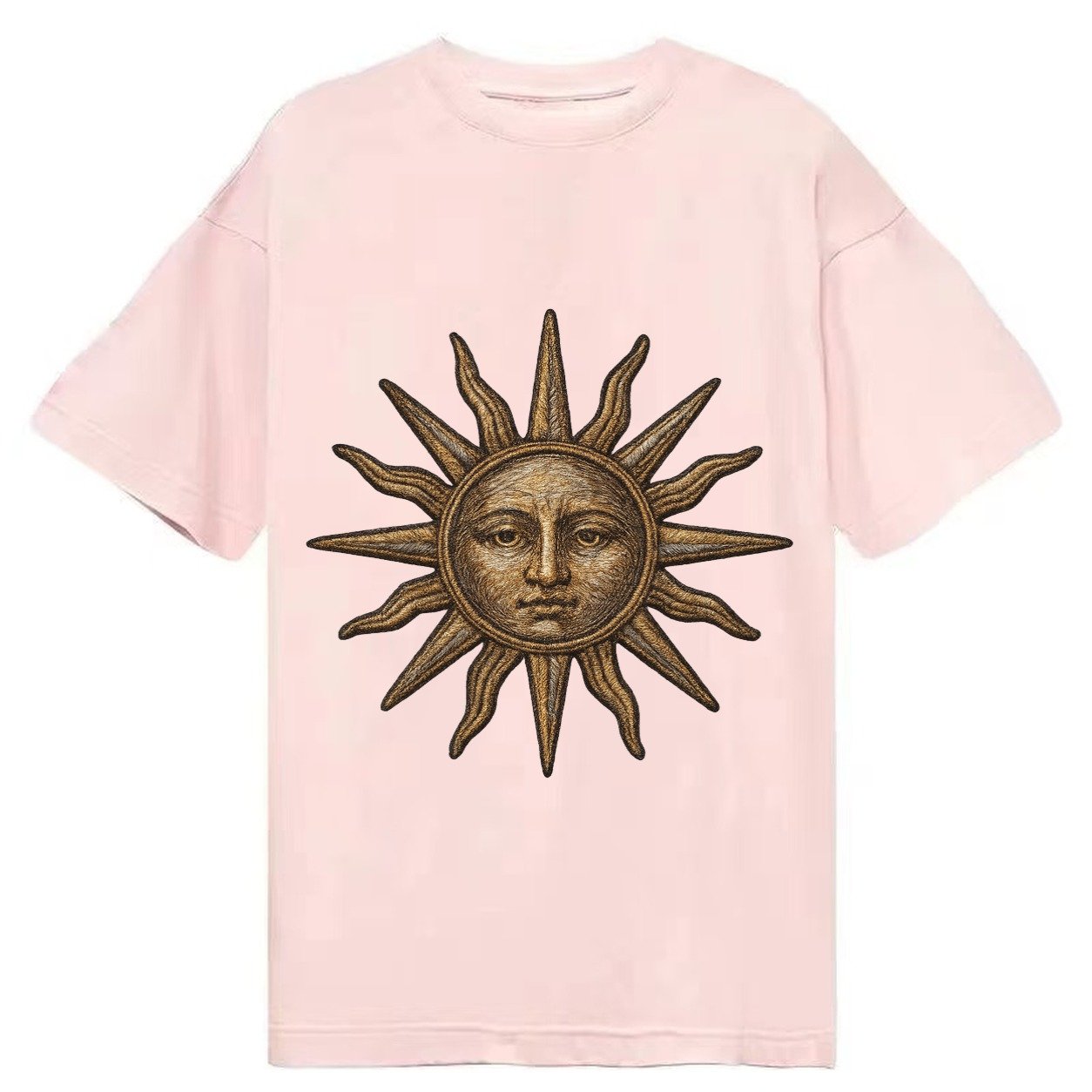 Sun Rays Vintage Sun With Radiating Beams Classic T-shirt – Pink