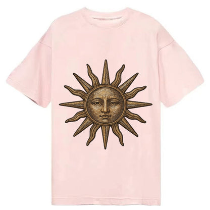 Sun Rays Vintage Sun With Radiating Beams Classic T-shirt – Pink