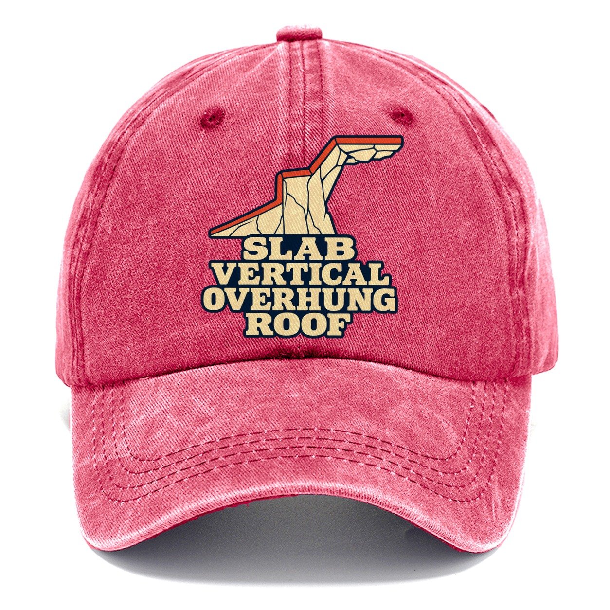Wall Angle Words Rock Climbing Classic Cap – Pomegranate Blush