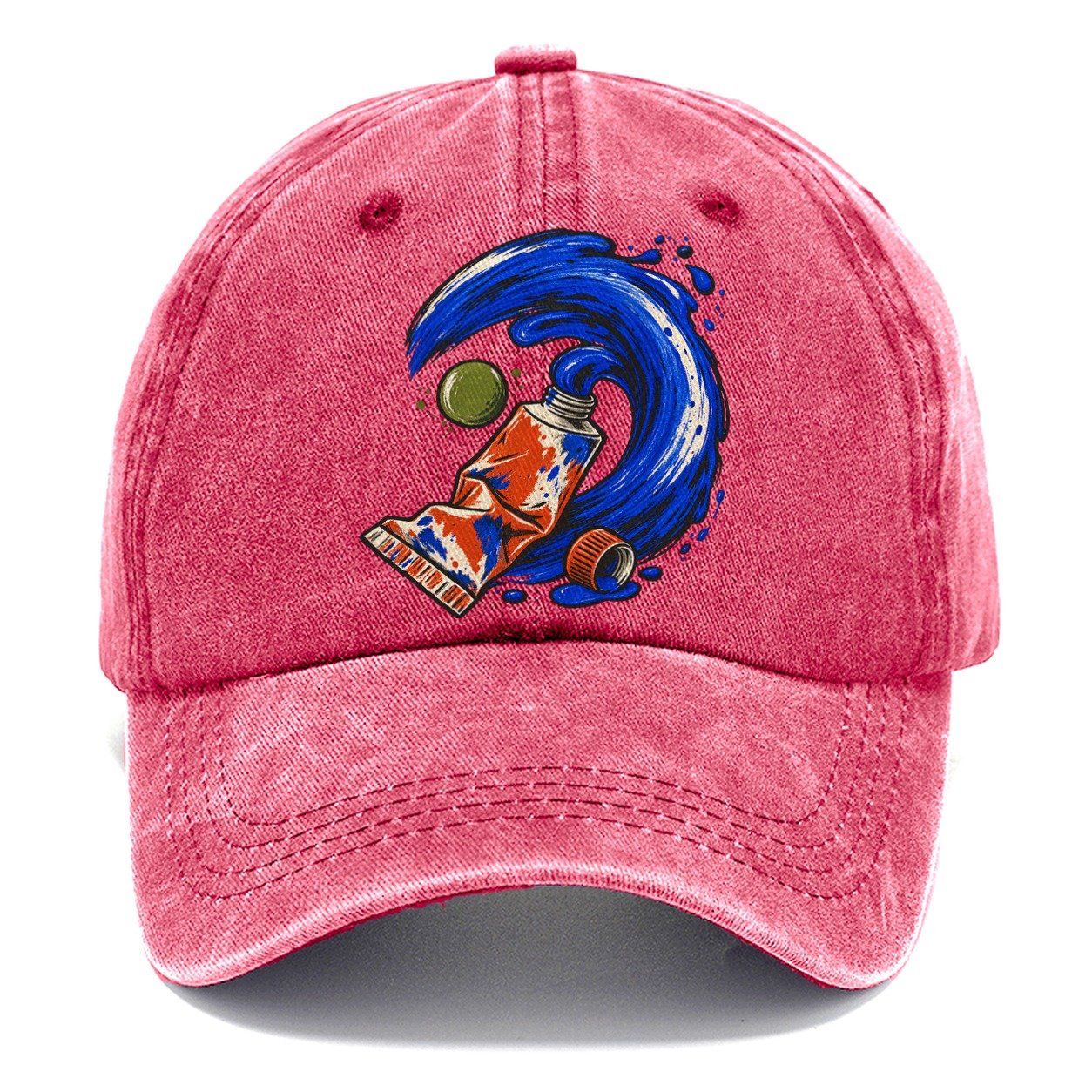 Cobalt Brush Wave Clay Color Makers Classic Cap – Pomegranate Blush