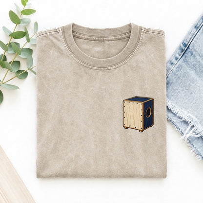 Cajon Sound Circle Left Chest Vintage T-shirt – Off White