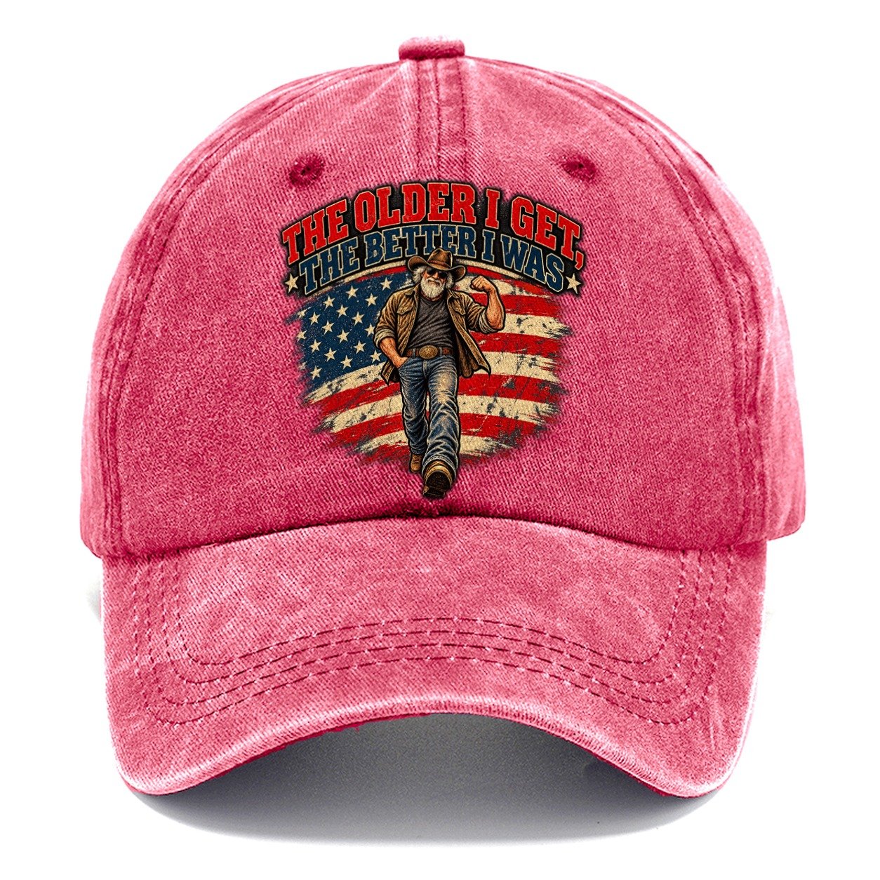 The Older I Get The Better I Was Old Man Strong Classic Cap – Pomegranate Blush