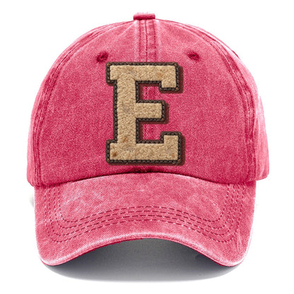 Varsity Chenille E Monogram Classic Cap – Pomegranate Blush