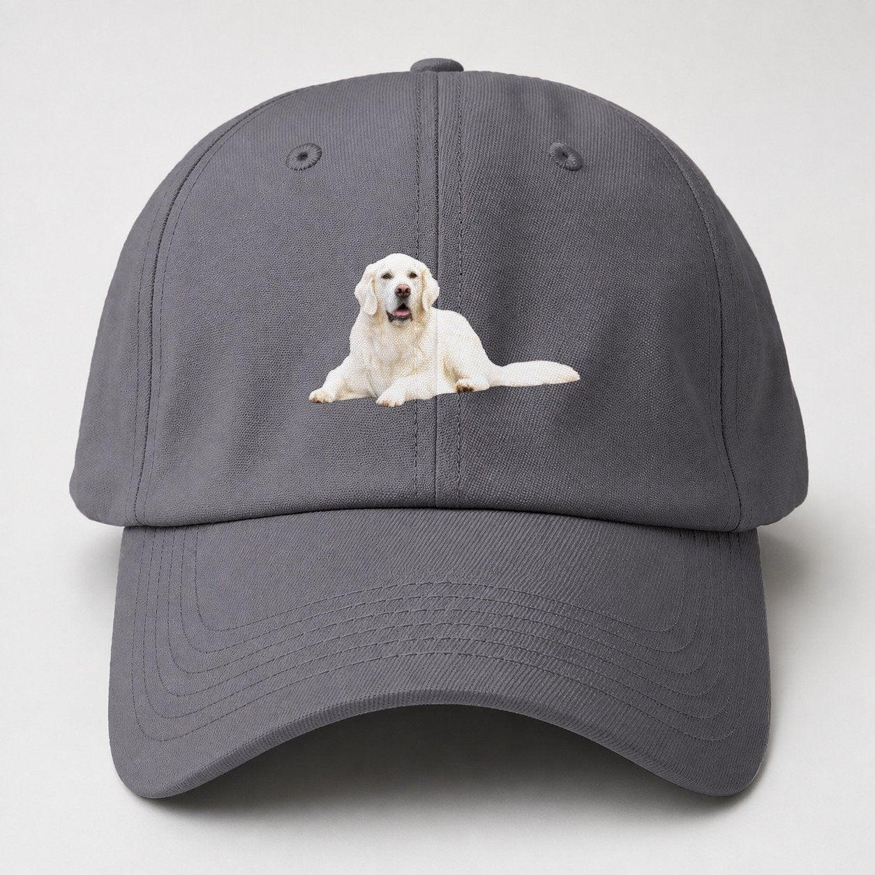 White English Cream Golden Retrievers Baseball Cap – Grey