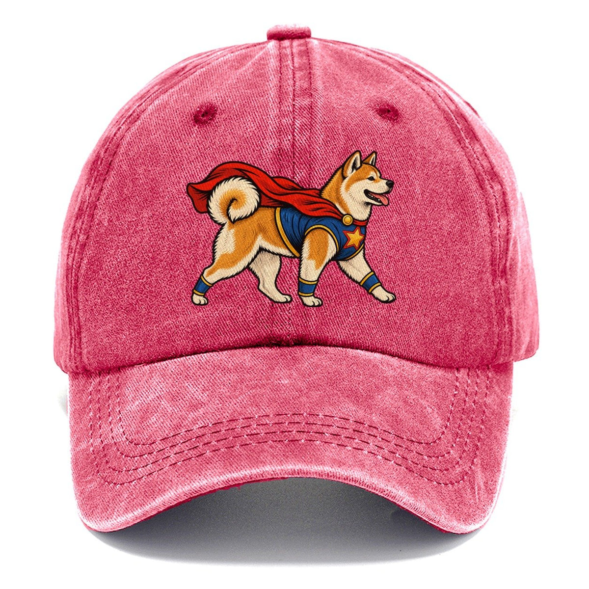 One Akita In Halloween Costume Superhero Costume With A Cape Halloween Dog Parade Classic Cap – Pomegranate Blush