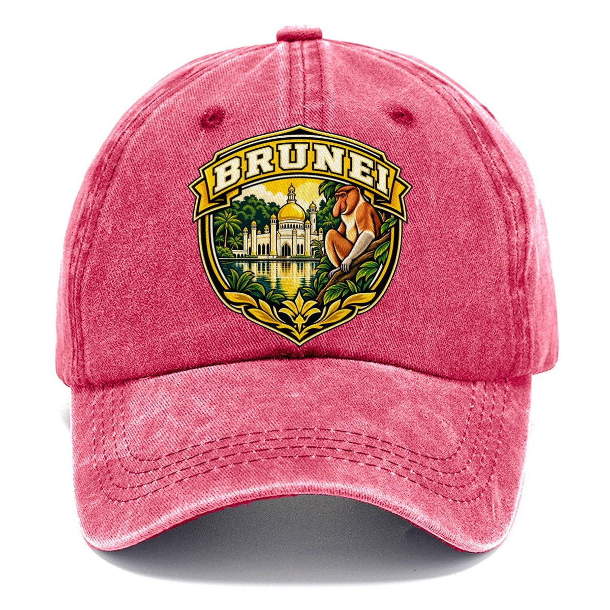 Brunei Retro Badge Country Logos Classic Cap – Pomegranate Blush