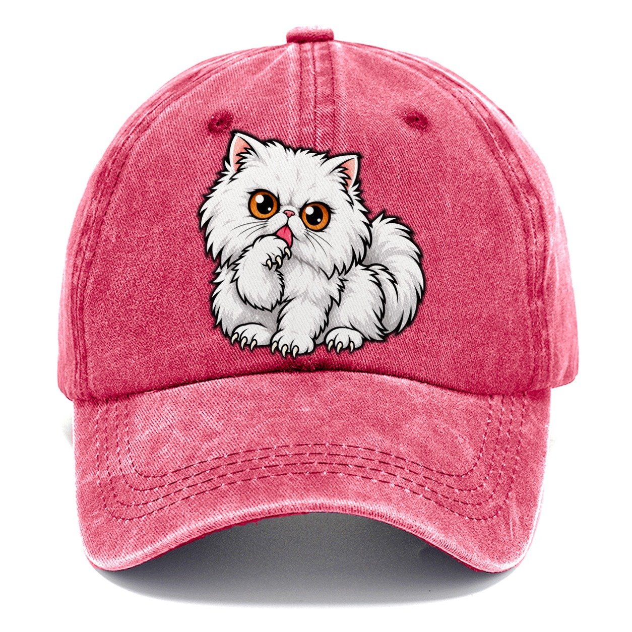 White Persian Grooming Peeking Cats Classic Cap – Pomegranate Blush