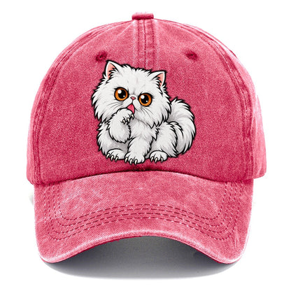 White Persian Grooming Peeking Cats Classic Cap – Pomegranate Blush