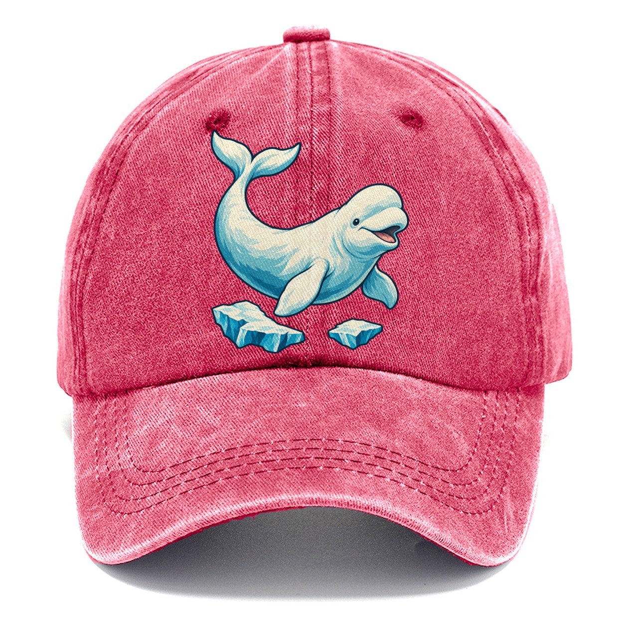Beluga Whale And Floating Ice Canada Cultural Icons Classic Cap – Pomegranate Blush