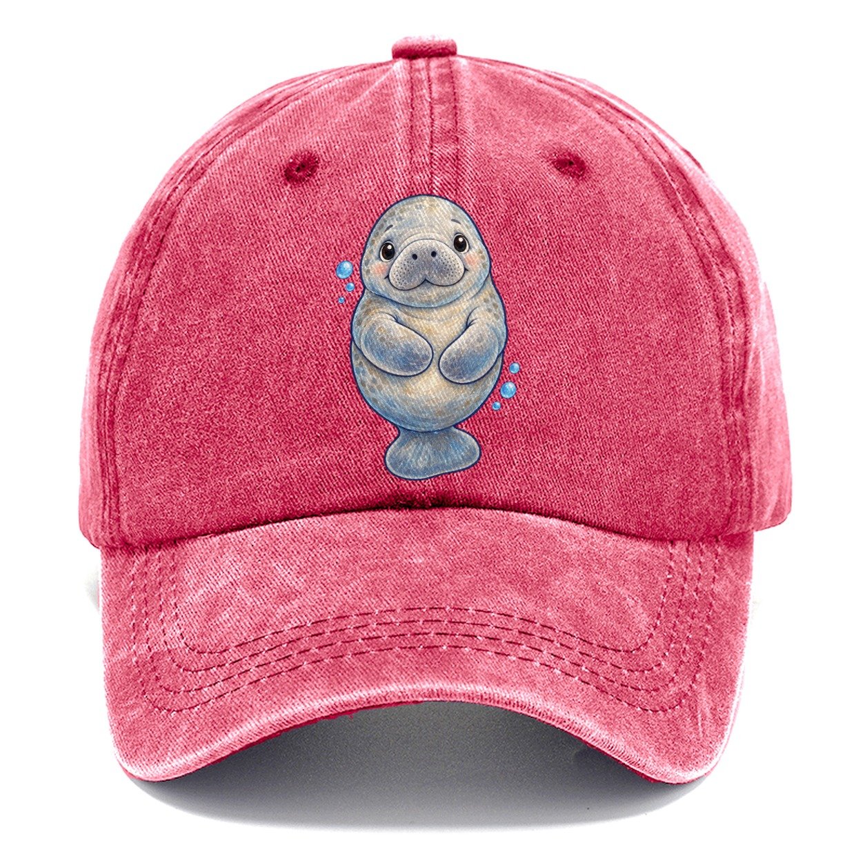 Manatee Front Flipper Hug Sea Sprite Classic Cap – Pomegranate Blush