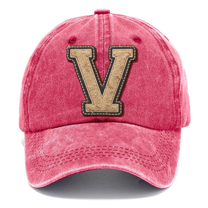 Varsity Chenille V Monogram Classic Cap – Pomegranate Blush