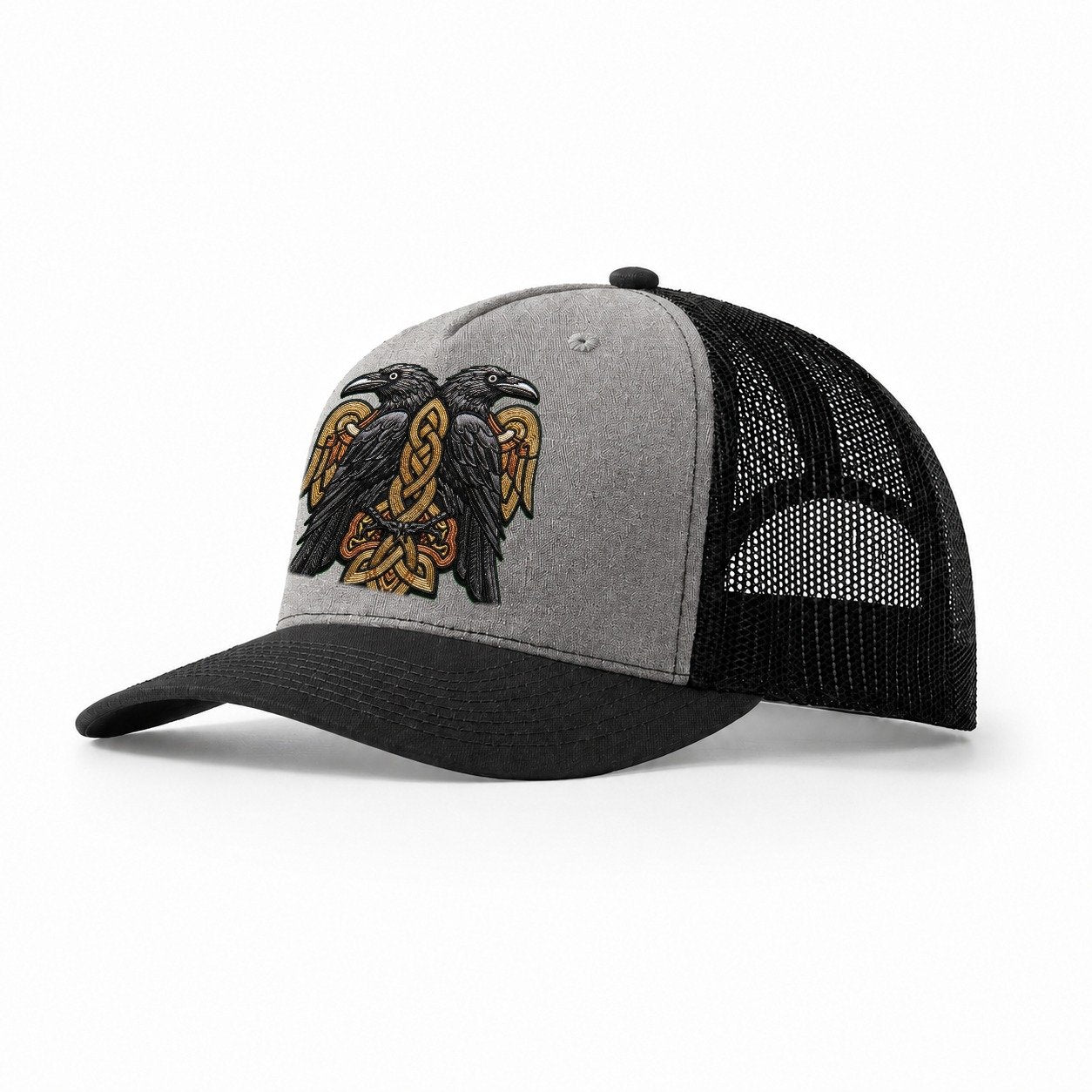 Odins Ravens Trucker Hat – Grey-Black