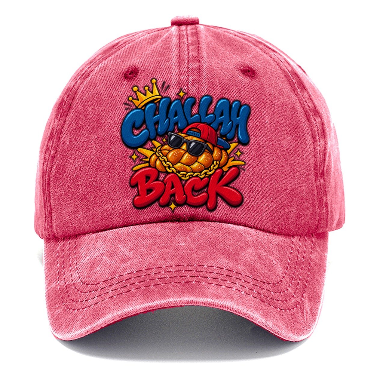 Challah Back Retro Judaism Heritage Classic Cap – Pomegranate Blush