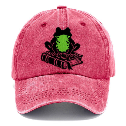 Familiar Toad On A Spellbook Witch Magic Classic Cap – Pomegranate Blush